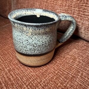 Hand Thrown‎ Studio Pottery Mug • Signed Stoneware • Speckled Celadon